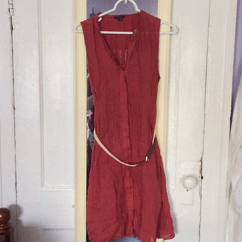 Theory Red Sleeveless Dress
